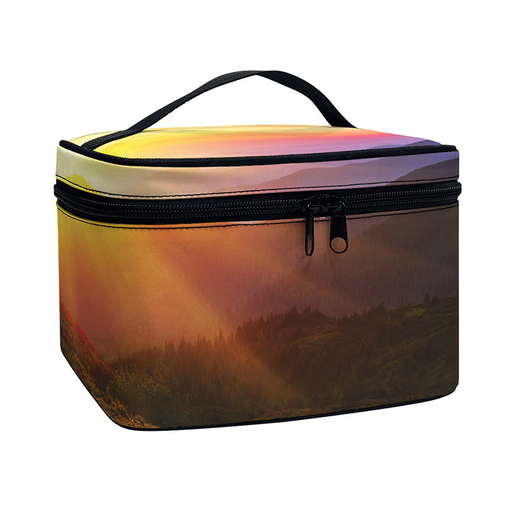 Sunrise Mountain Print Travel Makeup Bag