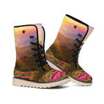 Sunrise Mountain Print Winter Boots