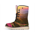Sunrise Mountain Print Winter Boots