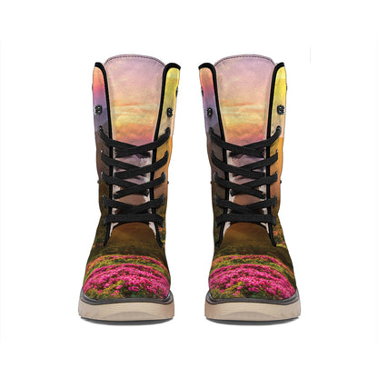 Sunrise Mountain Print Winter Boots