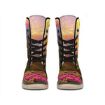 Sunrise Mountain Print Winter Boots