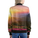 Sunrise Mountain Print Women's Bomber Jacket