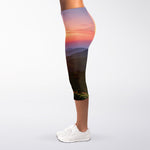 Sunrise Mountain Print Women's Capri Leggings