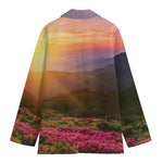 Sunrise Mountain Print Women's Cotton Blazer