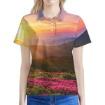 Sunrise Mountain Print Women's Polo Shirt