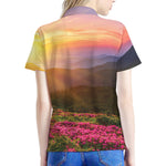 Sunrise Mountain Print Women's Polo Shirt
