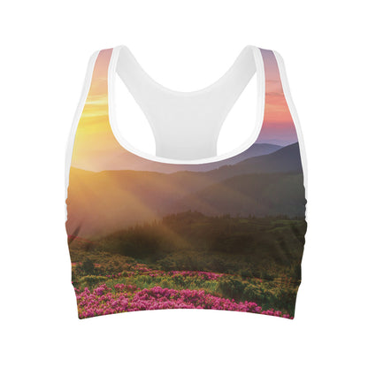 Sunrise Mountain Print Women's Sports Bra