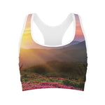 Sunrise Mountain Print Women's Sports Bra