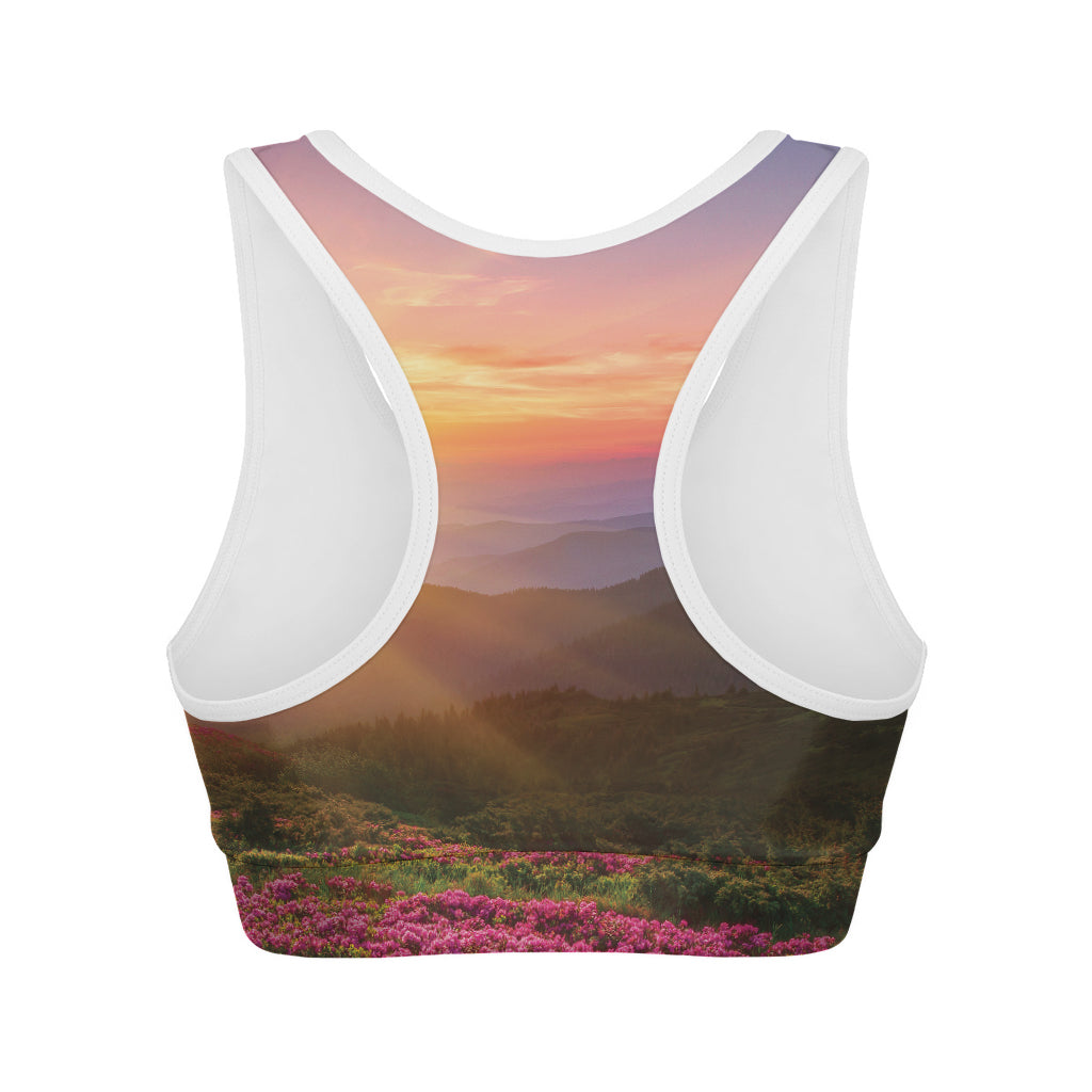 Sunrise Mountain Print Women's Sports Bra
