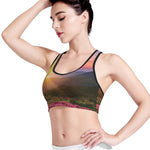 Sunrise Mountain Print Women's Sports Bra