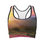 Sunrise Mountain Print Women's Sports Bra