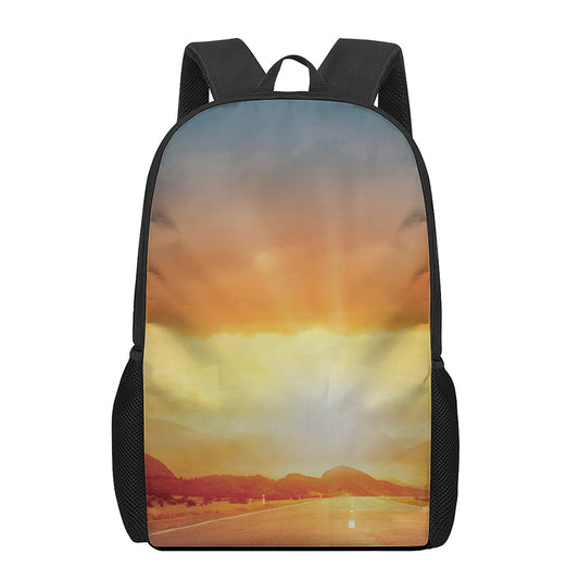 Sunrise Road Print 17 Inch Backpack