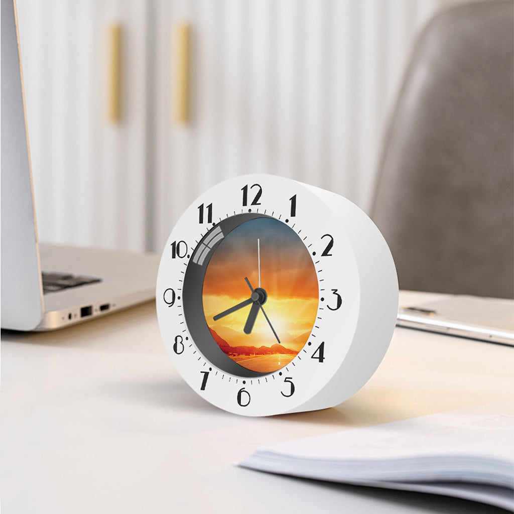 Sunrise Road Print Alarm Clock