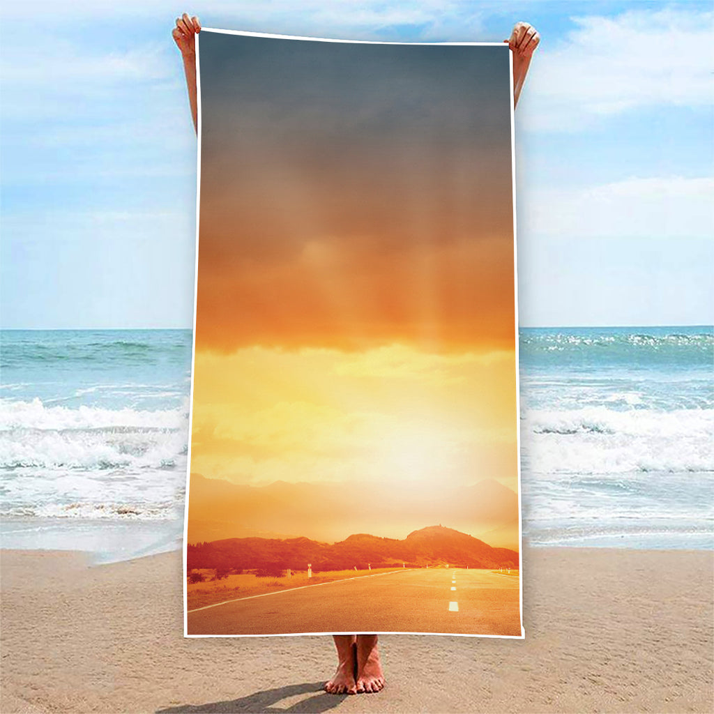 Sunrise Road Print Beach Towel