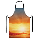 Sunrise Road Print Bib Apron With Pocket