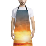 Sunrise Road Print Bib Apron With Pocket