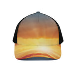 Sunrise Road Print Black Mesh Trucker Cap