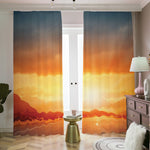 Sunrise Road Print Blackout Pencil Pleat Curtains