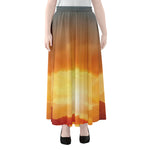 Sunrise Road Print Chiffon Maxi Skirt