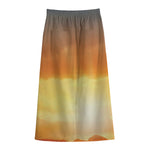 Sunrise Road Print Cotton Front Slit Maxi Skirt