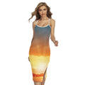 Sunrise Road Print Cross Back Cami Dress
