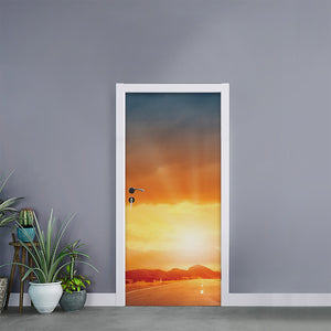 Sunrise Road Print Door Sticker