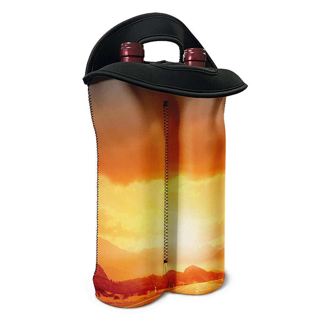 Sunrise Road Print Double Neoprene Wine Tote
