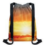 Sunrise Road Print Drawstring Backpack