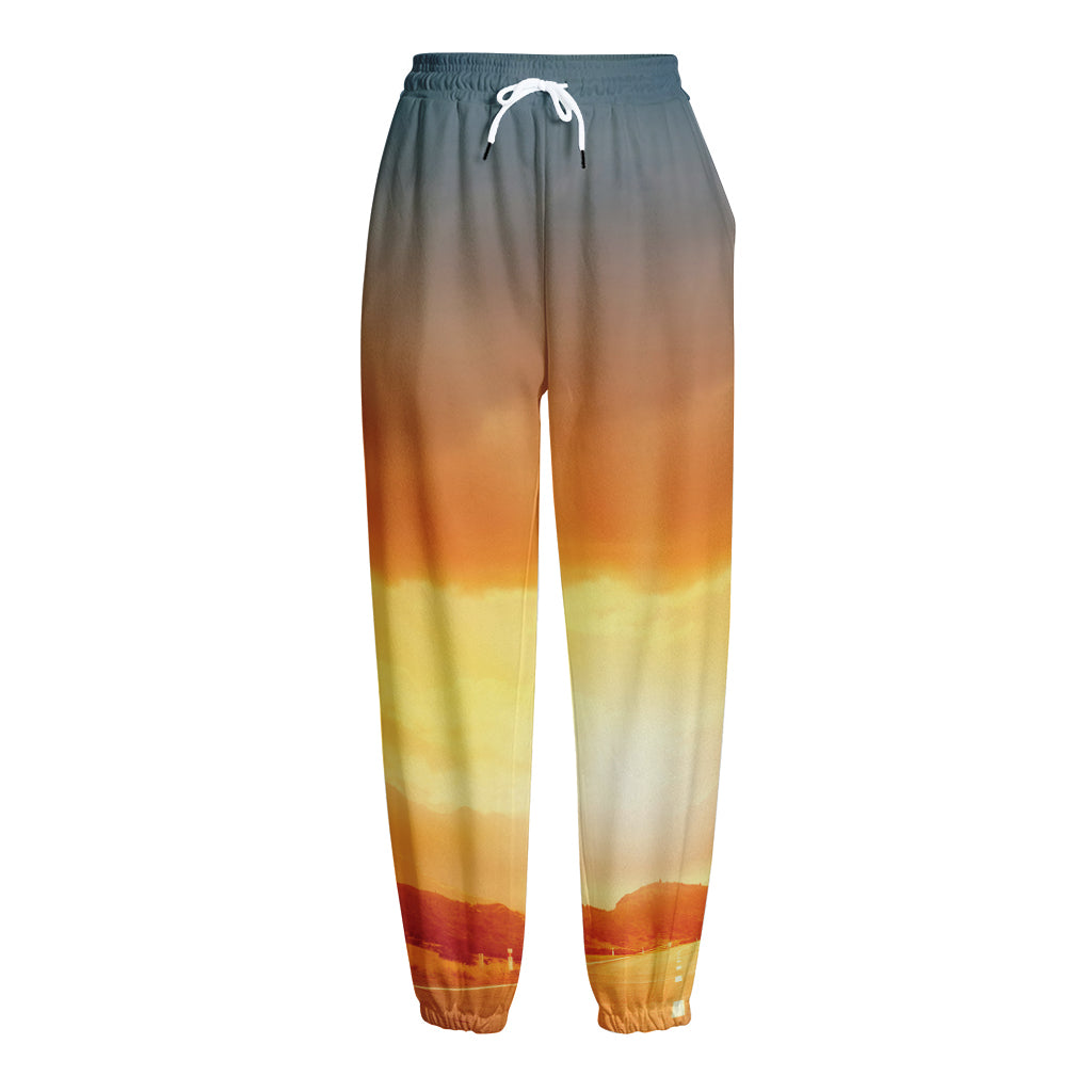 Sunrise Road Print Fleece Lined Knit Pants