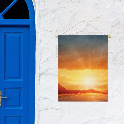 Sunrise Road Print Garden Flag