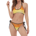 Sunrise Road Print Halter Scoop Tie Side Bikini