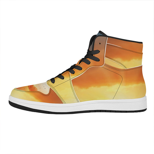 Sunrise Road Print High Top Leather Sneakers