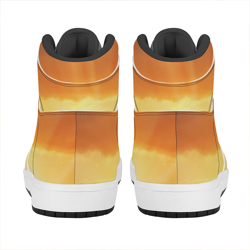 Sunrise Road Print High Top Leather Sneakers