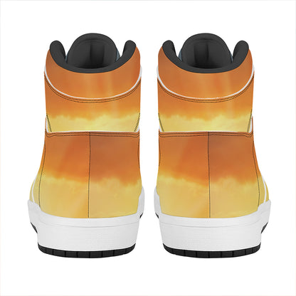 Sunrise Road Print High Top Leather Sneakers