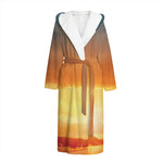 Sunrise Road Print Hooded Bathrobe