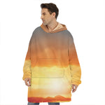 Sunrise Road Print Hoodie Blanket