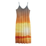Sunrise Road Print Jersey Midi Cami Dress