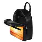 Sunrise Road Print Leather Backpack