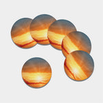 Sunrise Road Print Leather Coaster Set