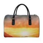 Sunrise Road Print Leather Duffle Bag