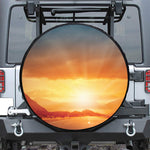 Sunrise Road Print Leather Spare Tire Cover