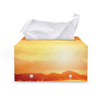 Sunrise Road Print Leather Tissue Box Cover