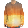 Sunrise Road Print Long Sleeve Baseball Jersey