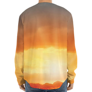 Sunrise Road Print Long Sleeve Baseball Jersey