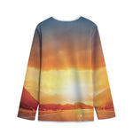 Sunrise Road Print Long Sleeve Short Coat