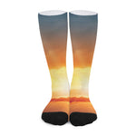 Sunrise Road Print Long Socks