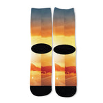 Sunrise Road Print Long Socks