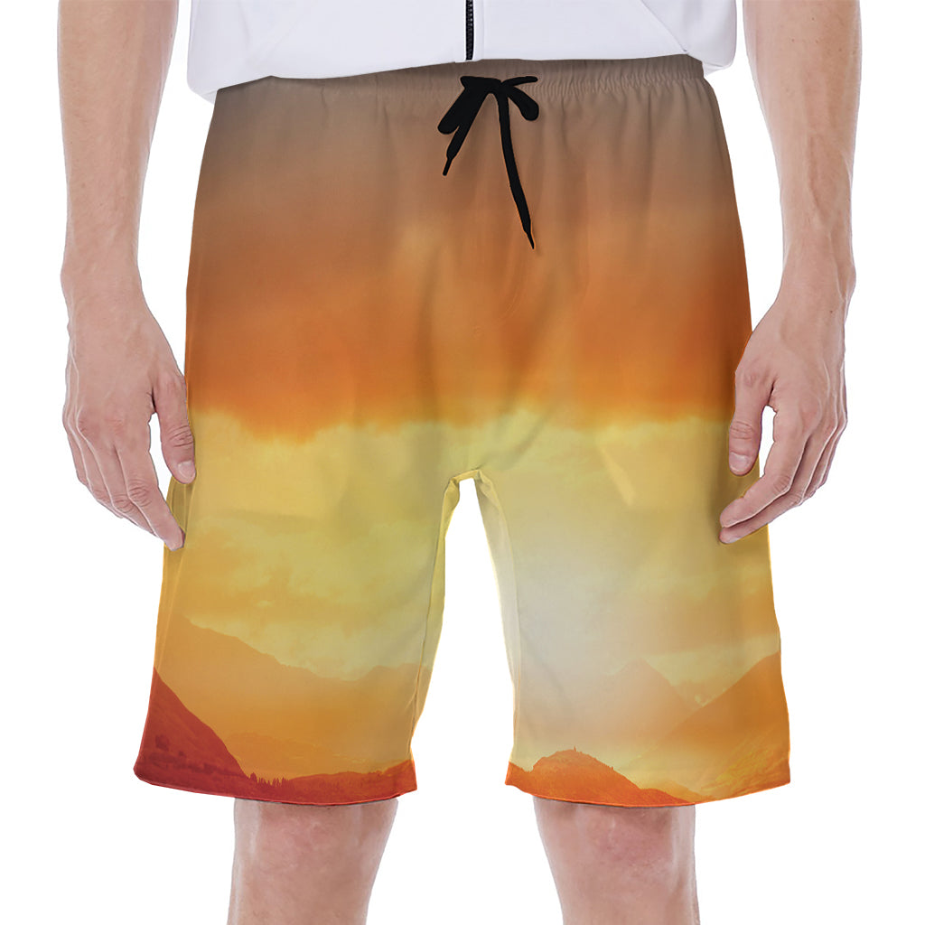 Sunrise Road Print Men's Beach Shorts