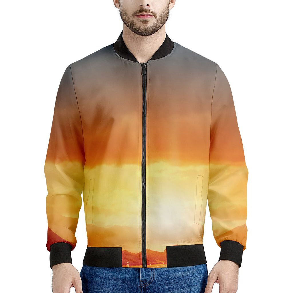 Sunrise Road Print Men's Bomber Jacket