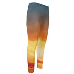 Sunrise Road Print Men's Compression Pants